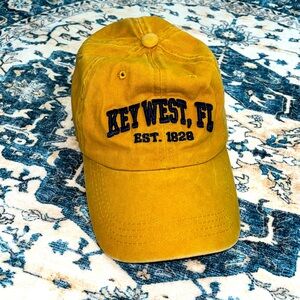 Key West Florida Life In Paradise Yellow & Navy Blue OS Baseball Cap Hat
